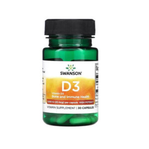 D3-vitamiin 25 mcg 1000 IU 30 kapslit Swanson